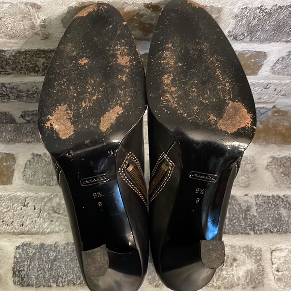 Coach Nancie Soft Calf Black Pebbled Leather Heeled Bootie Made in Italy - Picture 6 of 16